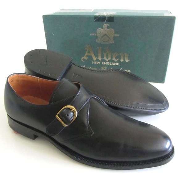 new ALDEN 955 black monk strap buckle shoes 9 1/2 - Picture 3 of 6
